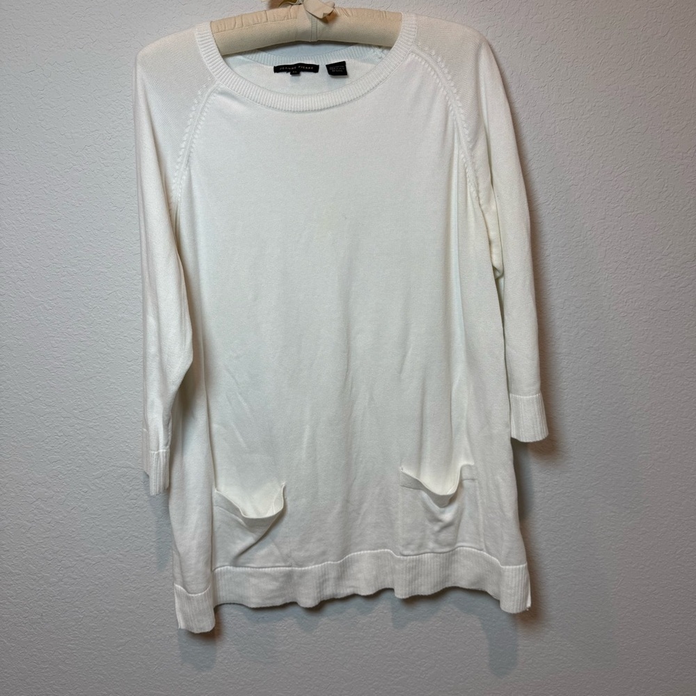 JEANNE PIERRE Cream Crew Neck Sweater